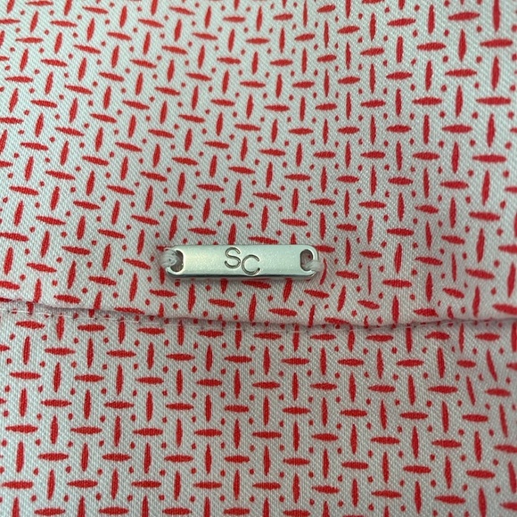 S.C.&CO. Skort Sz XL Coral & white geometric print Lined pockets Stretch Spandex - Picture 2 of 10